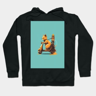 cat riding a scooter Hoodie